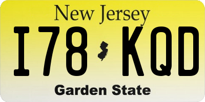 NJ license plate I78KQD