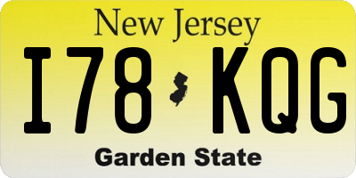 NJ license plate I78KQG