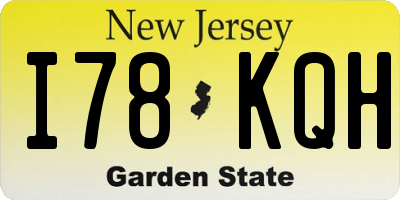 NJ license plate I78KQH