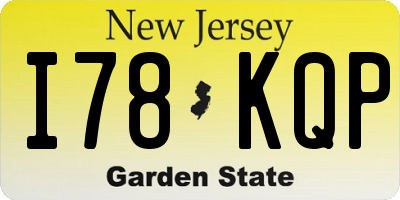 NJ license plate I78KQP