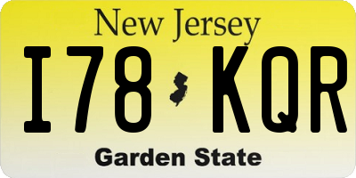 NJ license plate I78KQR