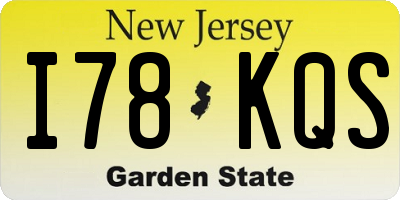 NJ license plate I78KQS