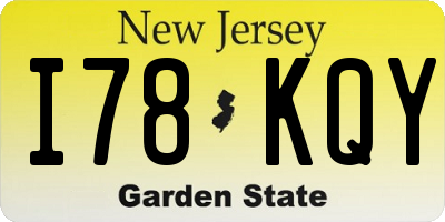 NJ license plate I78KQY