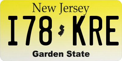 NJ license plate I78KRE