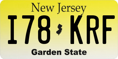 NJ license plate I78KRF