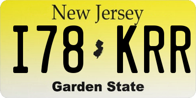 NJ license plate I78KRR