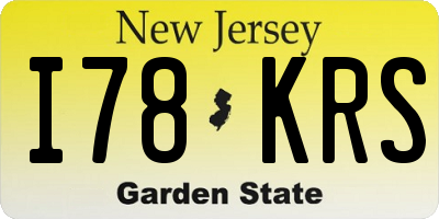 NJ license plate I78KRS