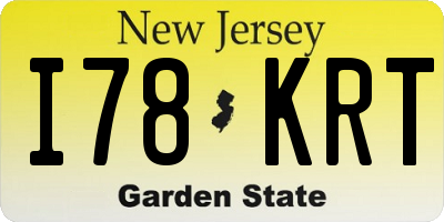 NJ license plate I78KRT