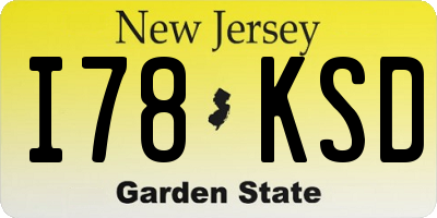 NJ license plate I78KSD