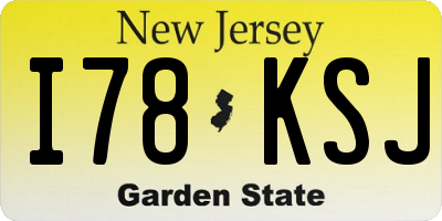 NJ license plate I78KSJ