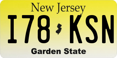 NJ license plate I78KSN