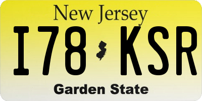 NJ license plate I78KSR