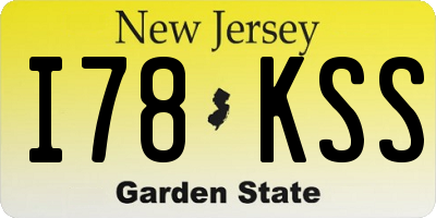 NJ license plate I78KSS