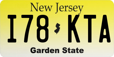 NJ license plate I78KTA