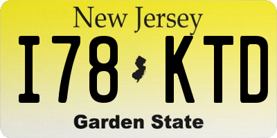 NJ license plate I78KTD