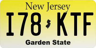 NJ license plate I78KTF