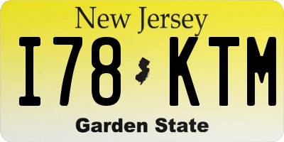 NJ license plate I78KTM