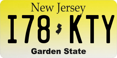 NJ license plate I78KTY