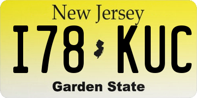 NJ license plate I78KUC