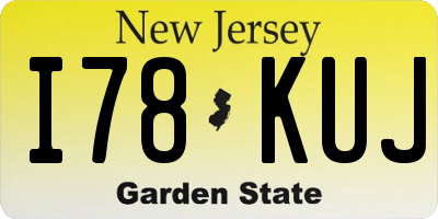 NJ license plate I78KUJ