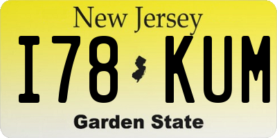 NJ license plate I78KUM
