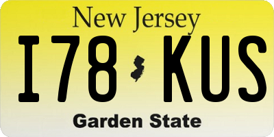 NJ license plate I78KUS
