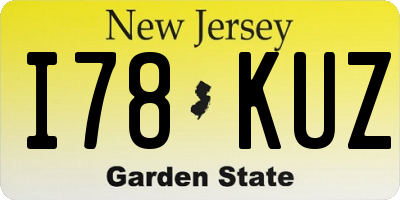 NJ license plate I78KUZ