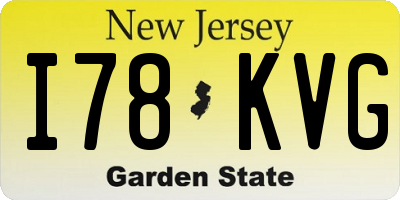 NJ license plate I78KVG