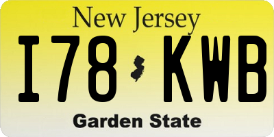 NJ license plate I78KWB