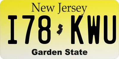 NJ license plate I78KWU