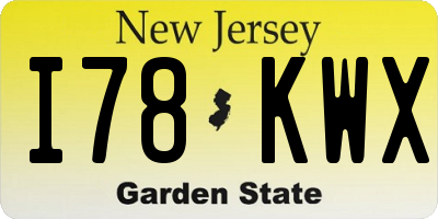 NJ license plate I78KWX