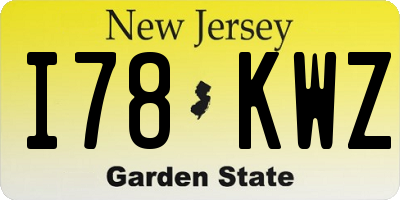 NJ license plate I78KWZ
