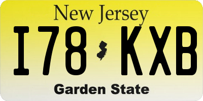 NJ license plate I78KXB