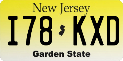 NJ license plate I78KXD