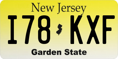 NJ license plate I78KXF