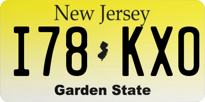 NJ license plate I78KXO