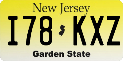 NJ license plate I78KXZ