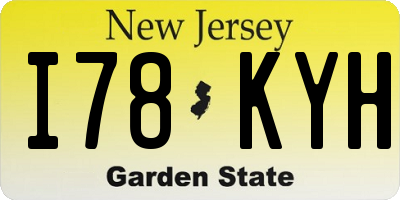 NJ license plate I78KYH