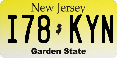 NJ license plate I78KYN