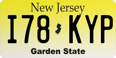 NJ license plate I78KYP