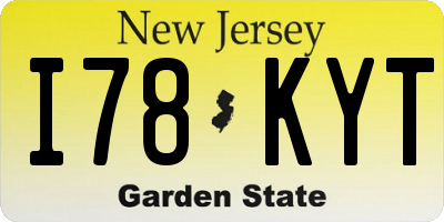 NJ license plate I78KYT