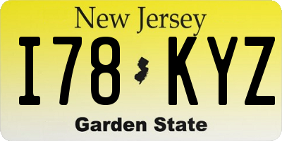 NJ license plate I78KYZ