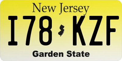 NJ license plate I78KZF