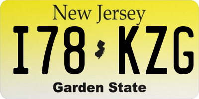 NJ license plate I78KZG