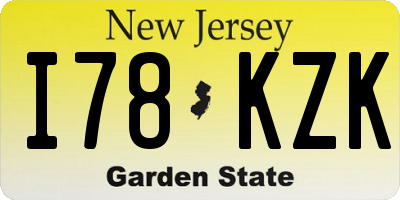 NJ license plate I78KZK