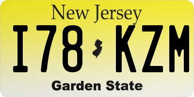 NJ license plate I78KZM