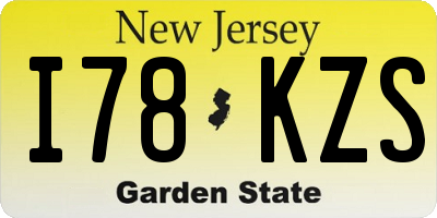 NJ license plate I78KZS