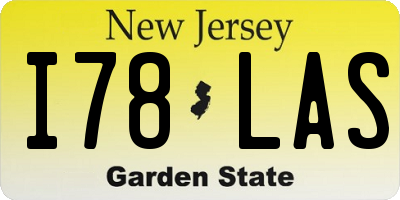 NJ license plate I78LAS