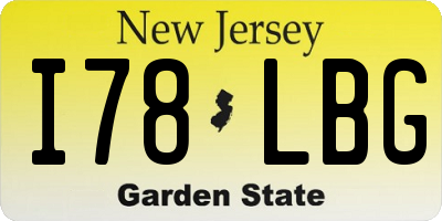 NJ license plate I78LBG