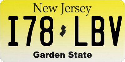 NJ license plate I78LBV